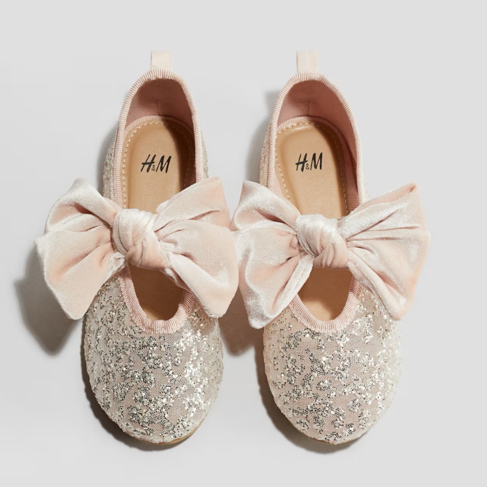 H&M BOW-DETAIL BALLET FLATS
